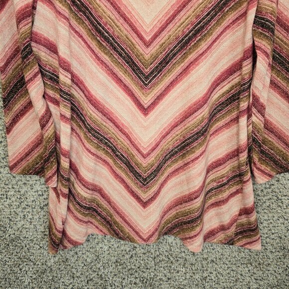 JM Collection Top Womens Large Pink Metallic Keyole Neck Tunic Blouse Ladies‎ - Picture 5 of 7